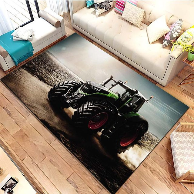 Warm Home Life Teppich mit Traktor-Motiv, rutschfest und waschbar, Polyester, B/T: 80 x 50 cm, Mehrfarbig - Bild 1