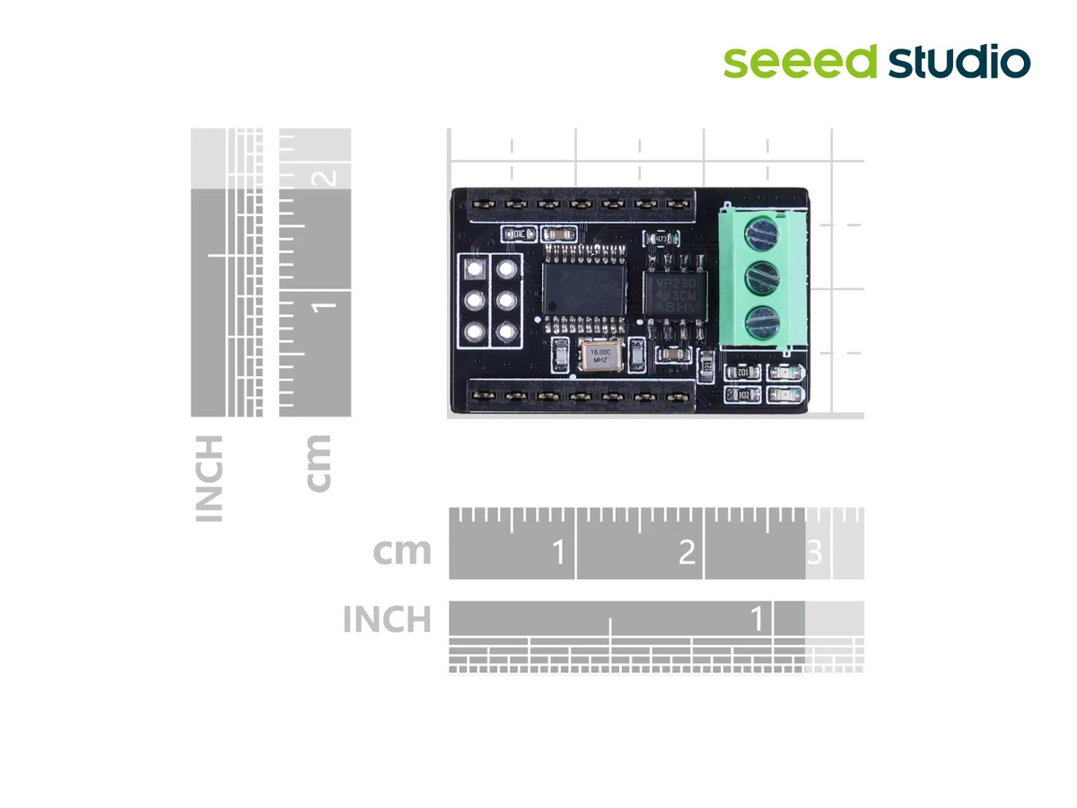 Seeed Studio CAN-Bus-Breakout-Board für XIAO und QT Py mit MCP2515-Controller und SN65HVD230-Transceiver-Chip, Schwarz - Bild 2