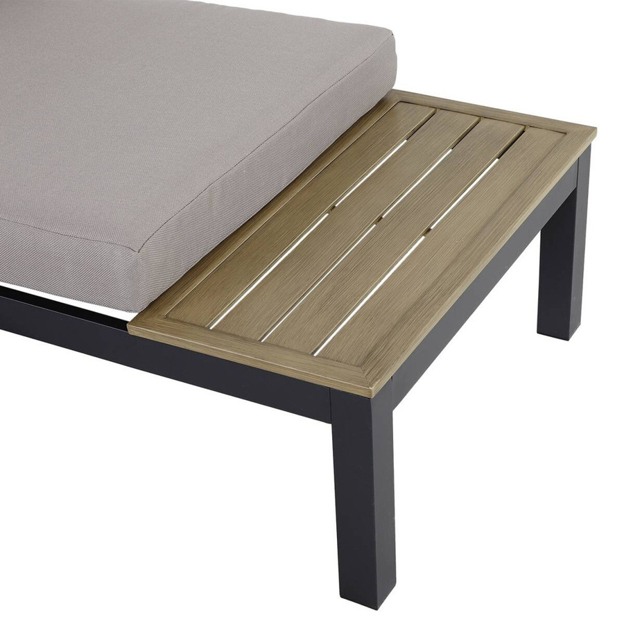Outsunny Gartenmöbelset 3-teilig aus Aluminium in Grau mit Schaumstoff und Polyester Polstern, B/T/H: 74 x 164 x 69 cm - Bild 3