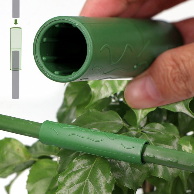 Grüne Pflanzenschutz-Rohrverbinder aus Stahl für mühelose Verbindungen von Gartenstahlrohren mit 8-20 mm Durchmesser - Bild 1