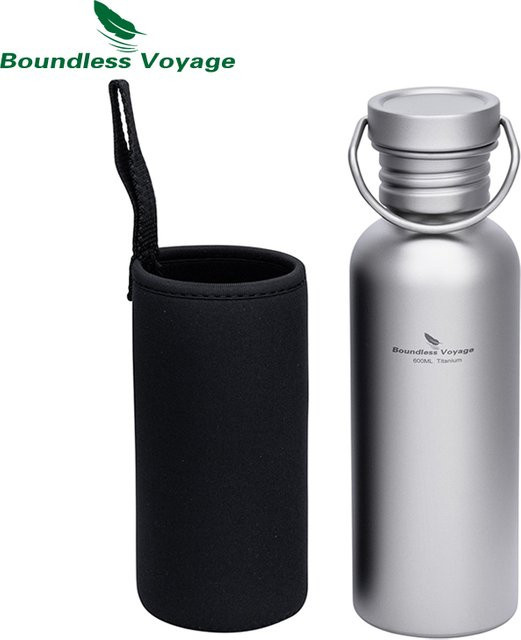 Boundless Voyage Titan-Wasserflasche aus Edelstahl mit breiter Öffnung, Farbe: Silber, 750 ml - Bild 1