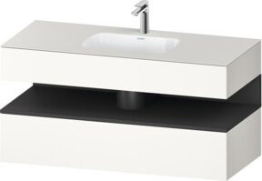 Duravit Einbauwaschtisch-Möbel-Set Qatego in Grau und Weiß, B/T/H: 120 x 55 x 60 cm - Bild 1