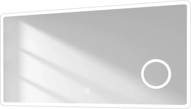 Emke LED Badspiegel mit Touch-Funktion und 3-facher Vergrößerung, Kaltweißes Licht, Breite: 120 cm, Höhe: 60 cm - Bild 1