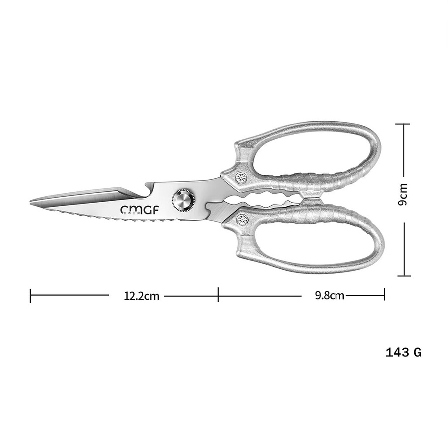 PLYS Mehrzweck-Küchenschere aus Edelstahl in Silber zum Schneiden von Geflügel, Fisch und Gemüse - Bild 3
