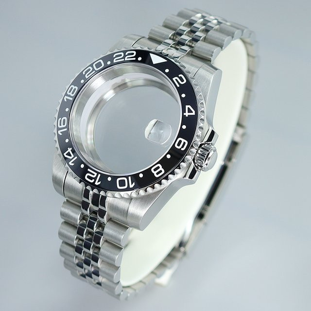 miaozhunke Uhrengehäuse, 40 mm, Edelstahl, Silber, Saphir, Uhrenzubehör - Bild 1