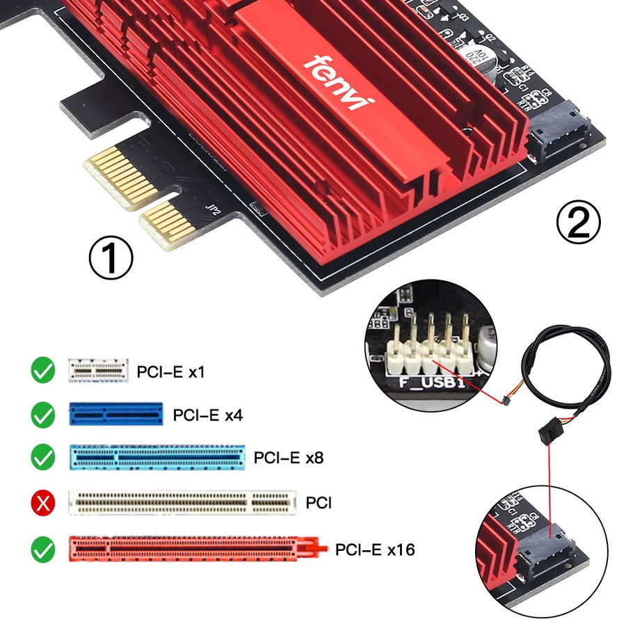 FENVI WiFi 6E AX210 PCIe Netzwerkkarte mit Bluetooth 5.3, Tri-Band 2,4G/5G/6GHz Drahtlos-Adapter für Windows 10/11 - Bild 3