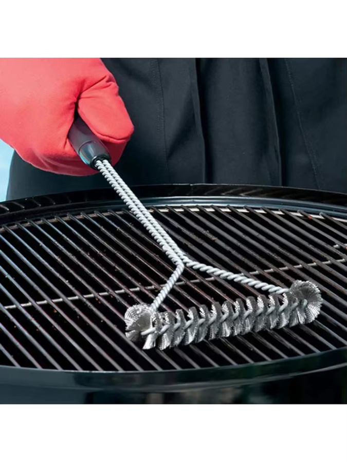 VTMANMNS Edelstahl-Drahtbürste zur Grillreinigung in Silber, Länge: 30,48 cm - Bild 5