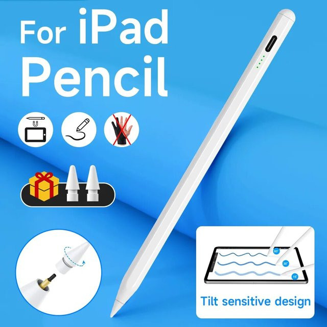 EMTRA Stylus Pen für iPad mit Handflächenabweisung und Neigungsinduktion, Farbe: Weiß - Bild 1
