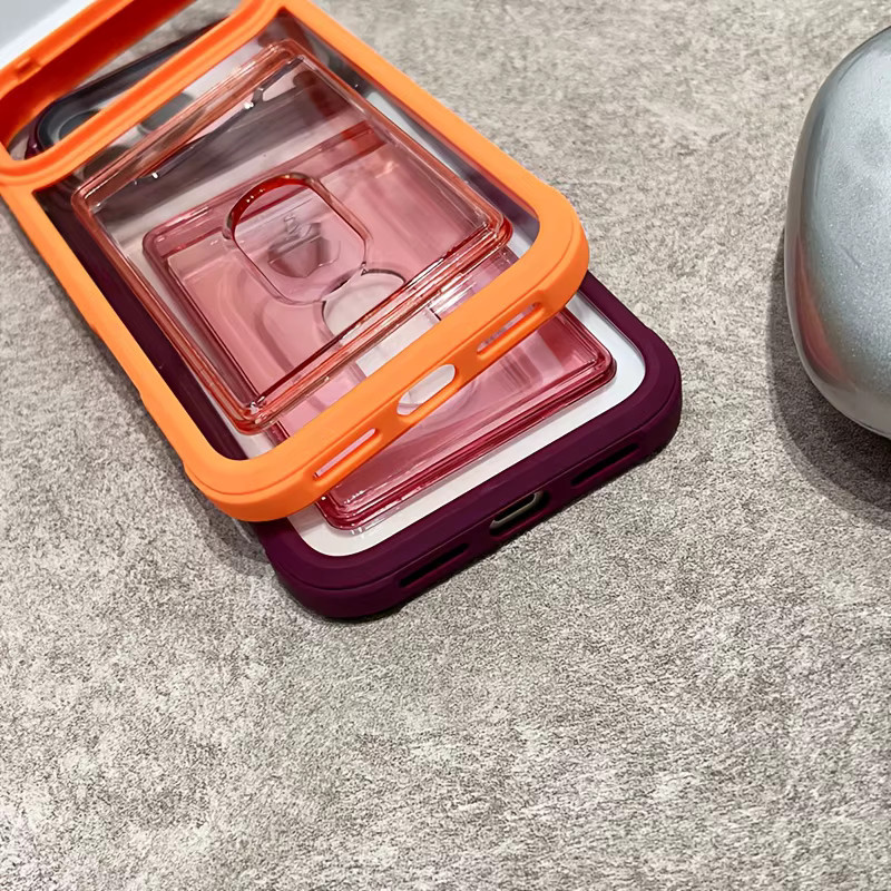 Jinitaimeik Luxus Handyhülle mit Kartenhalter und Objektivschutz für iPhone 17 Air 16 15 14 13 12 11 Pro Max, transparent oder grün, stoßfeste Brieftasche mit Ständerfunktion - Bild 2