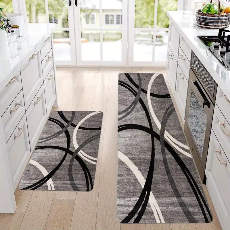 VIKAMA Minimalistischer geometrischer Teppich, rutschfest und wasserabsorbierend für Wohnzimmer, Küche oder Balkon - Bild 4