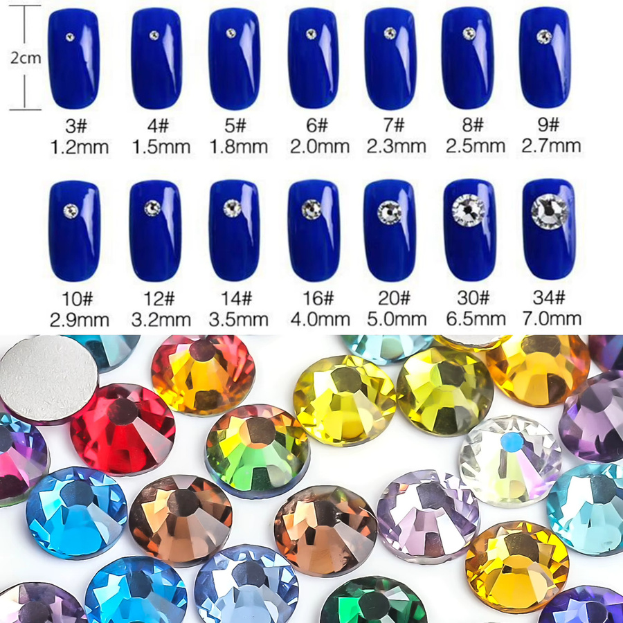 nailsworld Strass Dekoration Glitzer Kristall Jet Hematite, Glänzend - Bild 2