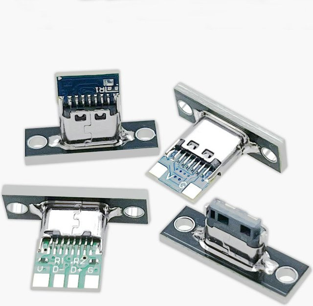 5er Set JCD USB 3.1 Typ-C Buchsen mit Schraubbefestigung in Silber - Bild 1