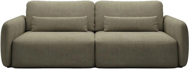 Schlafsofa Vopoza in Grün mit Armlehnen und Schlaffunktion aus Strukturstoff, Breite: 238 cm - Bild 1