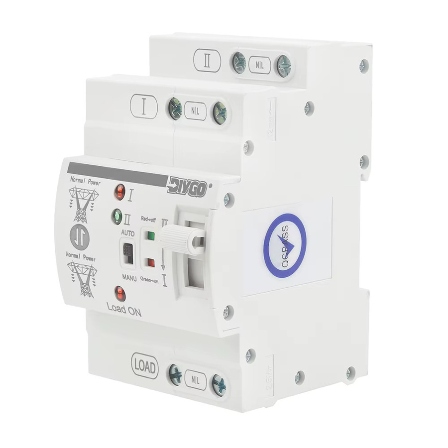 DIY GO Automatischer Umschalter ATS Dual Power Wahlschalter für DIN-Schiene, 80A, 220V/110V, Weiß - Bild 1