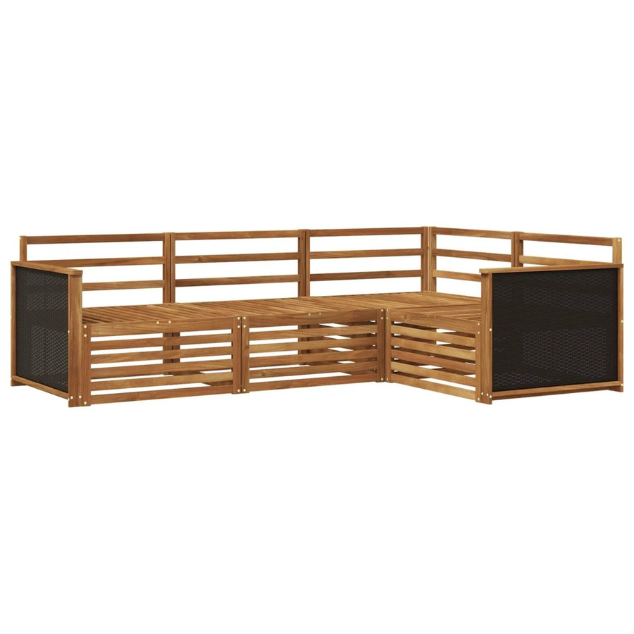 vidaXL Outdoor-Sofagarnitur aus Akazienholz in Braun, 4-teiliges L-Shape Set, B/T/H: 247,5 x 168,5 x 73 cm - Bild 2