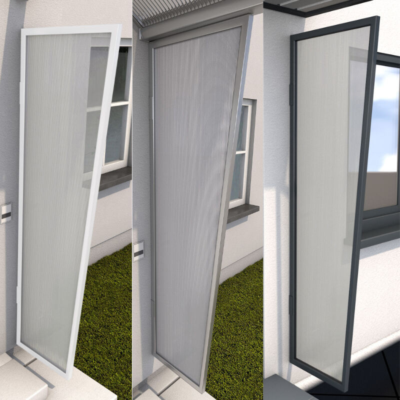 Scobalit Seitenblende B1 Stegplatte aus Polycarbonat und Aluminium in Silber und Weiß - Bild 1
