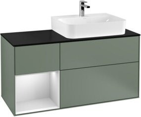 V&B Finion Waschtischunterschrank mit Abdeckplatte und Regalfach links, Wandmontage, Lackierung, Breite: 120 cm - Bild 1