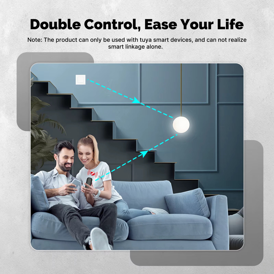 Tuya ZigBee Smart 4-Tasten-Szenenschalter in Grau, kabellose Fernbedienung für 12 Szenarien und Automatisierung - Bild 4