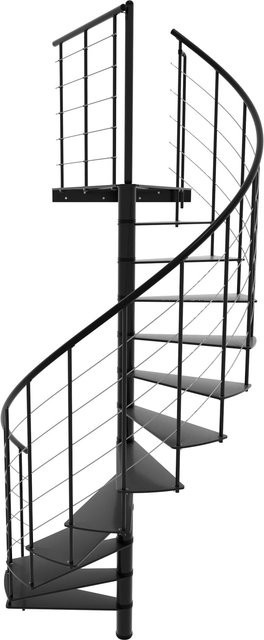 Minka Spindeltreppe Milano in Schwarz für eine Geschosshöhe bis 300 cm - Bild 1