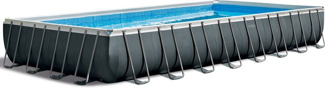 Intex Frame Swimming Pool Set Ultra Quadra XTR in Anthrazit mit Sandfilteranlage und Salzwassersystem, B/T/H: 975 x 488 x 132 cm - Bild 1