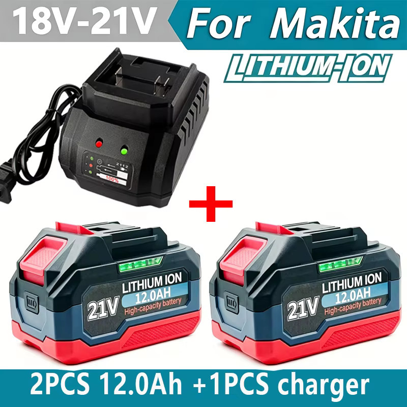 Wiederaufladbarer Makita 21V Lithium-Ionen-Akku für 18V Elektrowerkzeuge, Kapazität 6,0Ah/12,0Ah, Farbe Schwarz - Bild 4