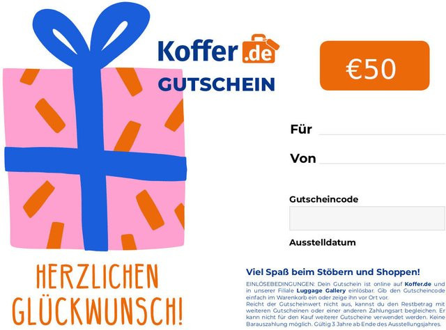 Geschenkgutschein Glückwunsch von Koffer.de in Mehrfarbig - Bild 1