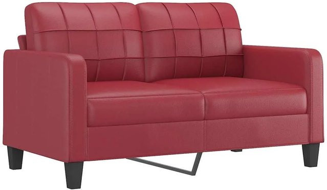vidaXL 2-Sitzer-Sofa in Weinrot mit Kunstleder und Metallrahmen für dein Wohnzimmer - Bild 1