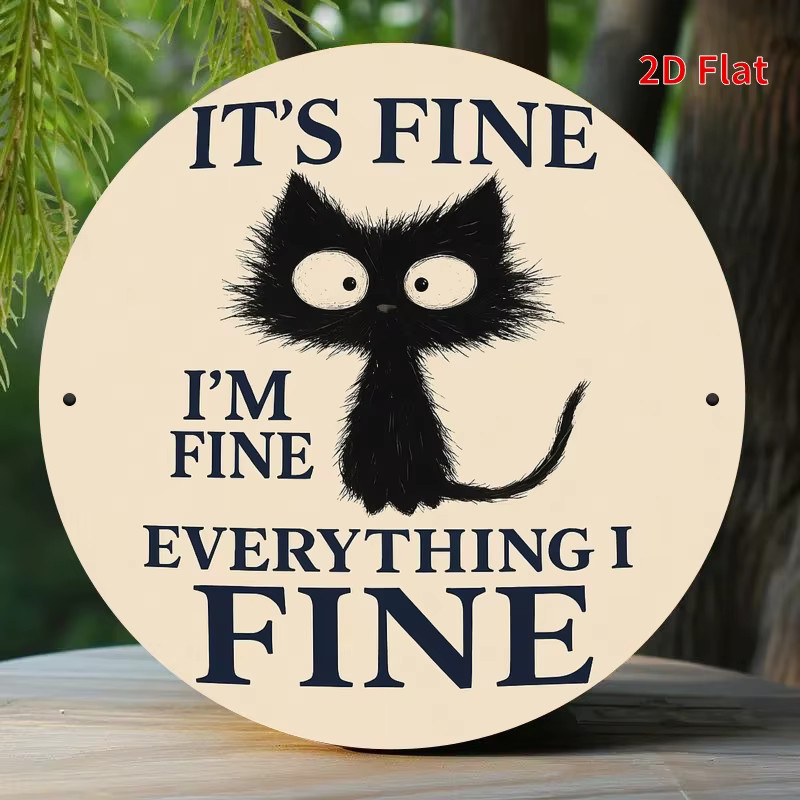 Rundes Vintage-Eisenschild Potdemiel mit Typografie und Tiermotiv, Mehrfarbig, Durchmesser: 20 cm - Bild 5