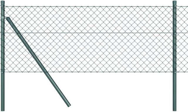 vidaXL Zaunpfosten aus Stahl und PVC in Grün, quadratisch, Höhe: 1,0 m, Breite: 4,0 cm, Tiefe: 4,0 cm - Bild 1