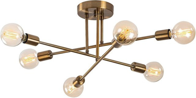 Opviq Deckenleuchte Flower in Bronze aus Metall mit 6 E27 Fassungen, B/H/T: 64 x 30 x 64 cm - Bild 1