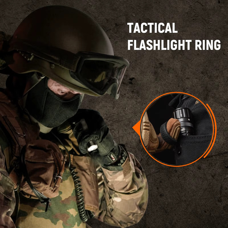 Wurkkos TD07 Taktische Taschenlampe Schwarz mit 1300 LM, 479 m Reichweite, IP68 Wasserdicht, 18350 Akku, Doppelschalter und Ringgriff - Bild 4