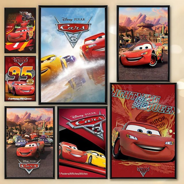 Beast Kingdom Disney Cars Lightning McQueen Poster als wasserfeste Wanddekoration in Weiß - Bild 1