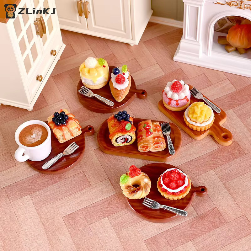 MYPANDA Puppenhaus Mini Kuchen Dessert Modell, Zubehör, 2-teiliges Set - Bild 2