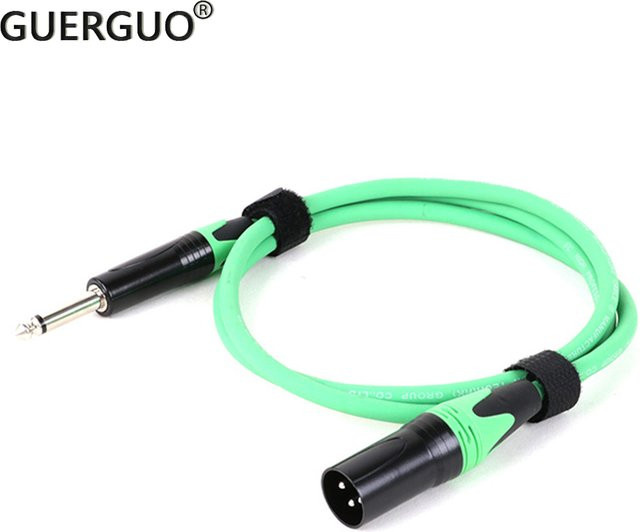 GuerGuo XLR auf 6,35 mm TS Mono Klinke Audio-Kabel, 3-polig symmetrisch zu Mono, rot - Bild 1