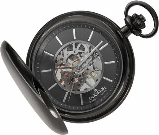 Dugena Taschen-Uhr, Messing, Schwarz, Handaufzug, Herren - Bild 1