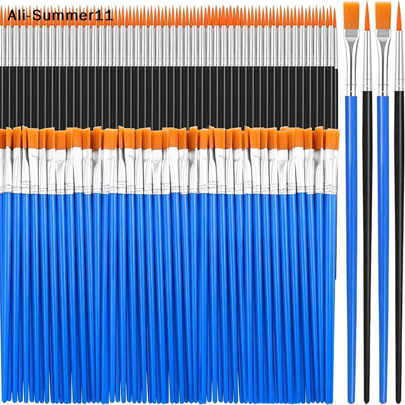 Gt1 Malpinsel Set mit 50 Stück aus Nylon in Mehrfarben, runde und flache Pinsel für Öl, Acryl und Aquarell für Kinder, Künstler und Studenten - Bild 3