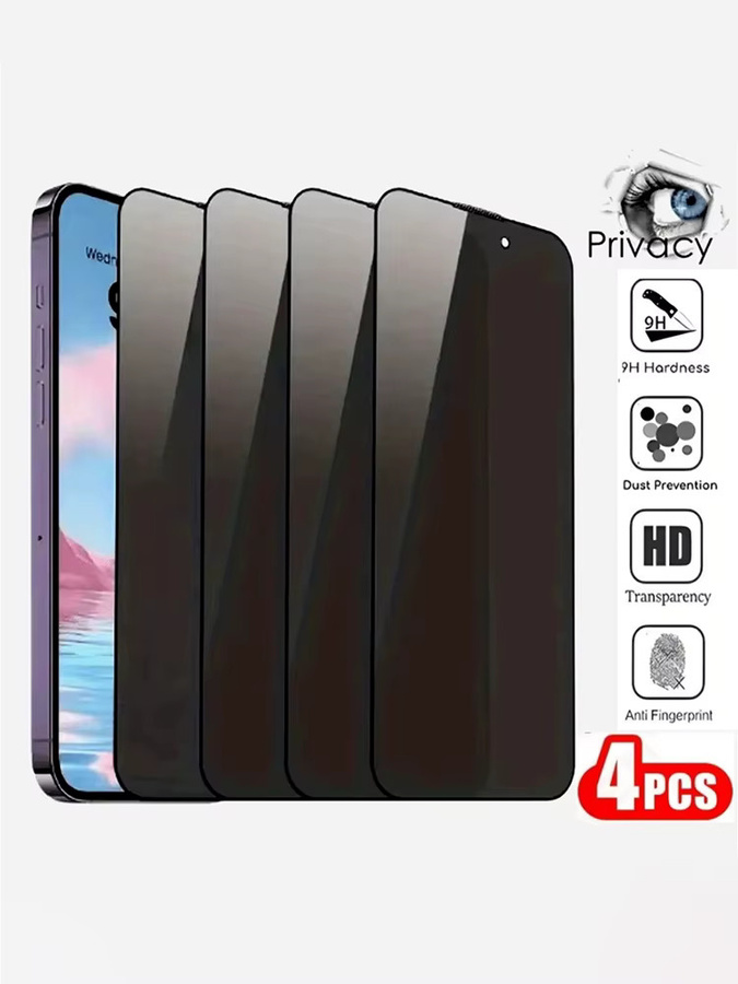 4 Stück Privatsphären-Displayschutzfolien für iPhone als Anti-Spy Panzerglas - Bild 6