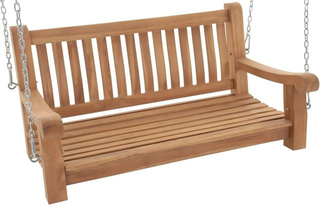 DELUKE MUVER Schaukelbank aus Teakholz in Braun, H x B x T: 62 x 120 x 70 cm - Bild 1