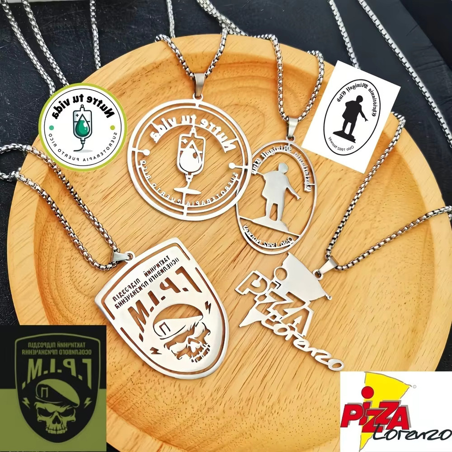 BAUTOBVC Anhänger Halskette Edelstahl, Silber, Unisex - Bild 3