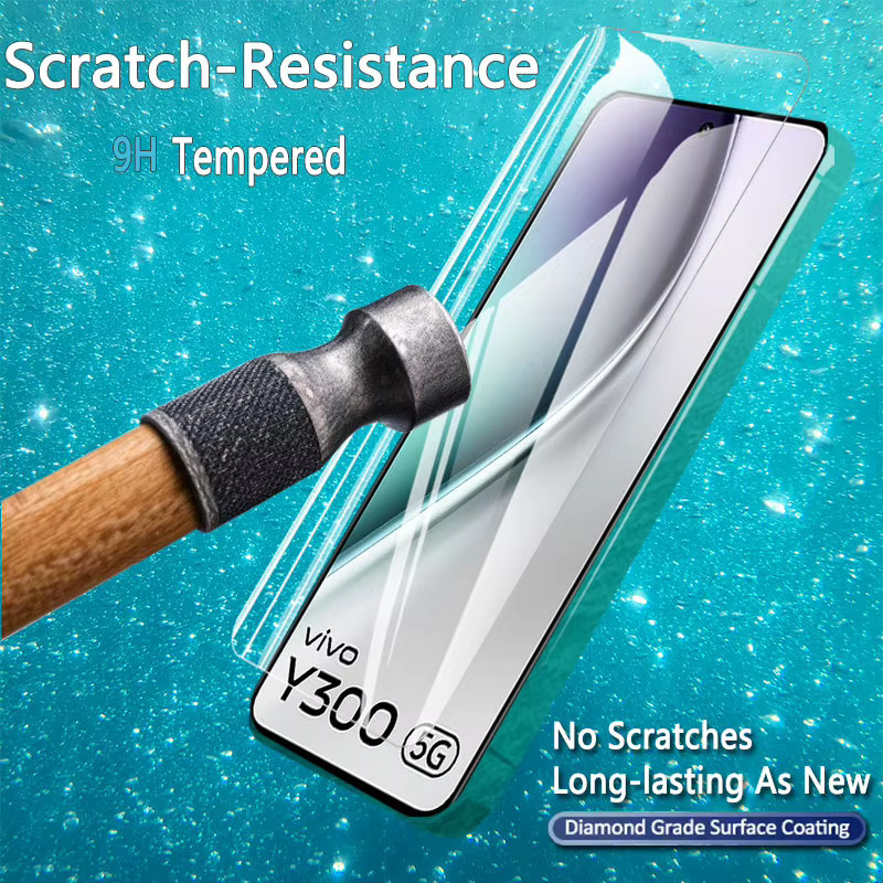 HD Displayschutzfolie aus gehärtetem Glas für Vivo Y300, transparent, kratzfest und fingerabdruckresistent - Bild 3