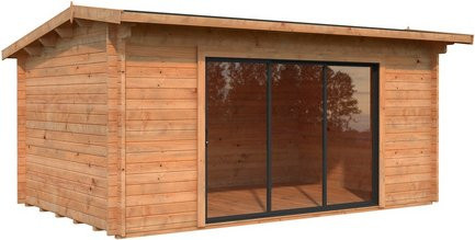 Palmako Gartenhaus Ines Slide Plus aus Fichtenholz in Braun mit Satteldach, B/T/H: 480 x 300 x 250 cm - Bild 3