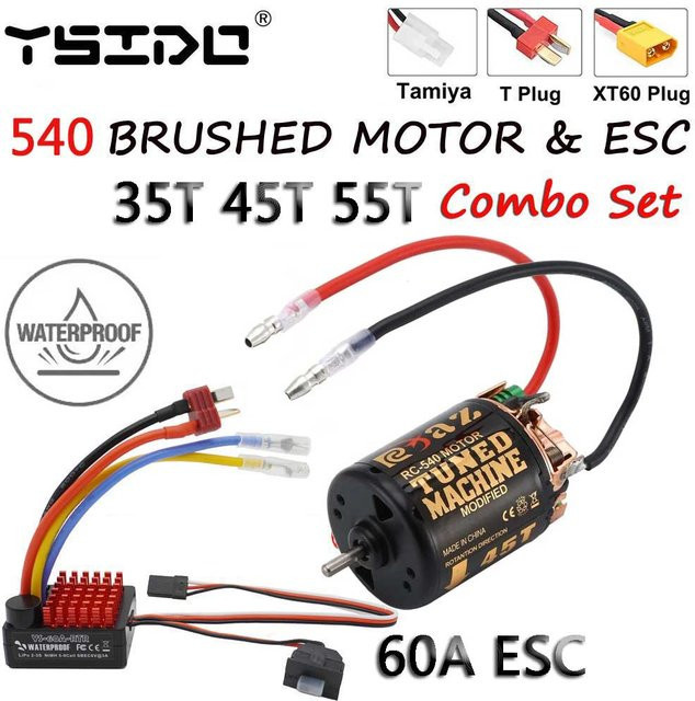 YSIDO 540 Combo Bürstenmotor, ESC, für 1/10 Off-Road Rock Crawler RC Auto - Bild 1