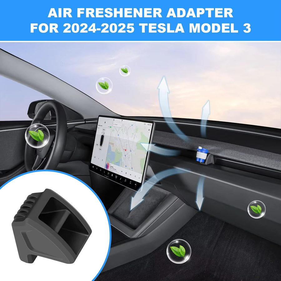 ISGTDRM Lufterfrischer-Adapter für Tesla Model 3 (2017–2025) und Model Y (2020–2025), Farbe: Schwarz - Bild 3