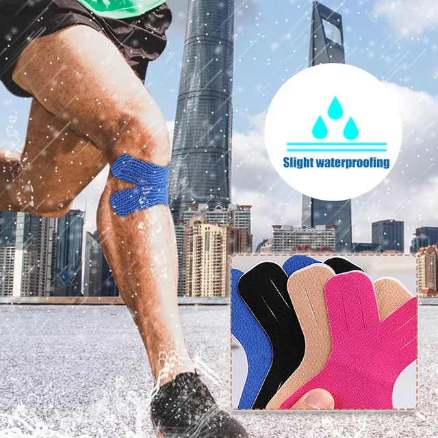 10 Stück WEFITON Kinesiologie-Tape in Schwarz, vorgeschnittenes elastisches X-förmiges Sport-Klebeband für Sport und Muskelzerrung, Unisex - Bild 1