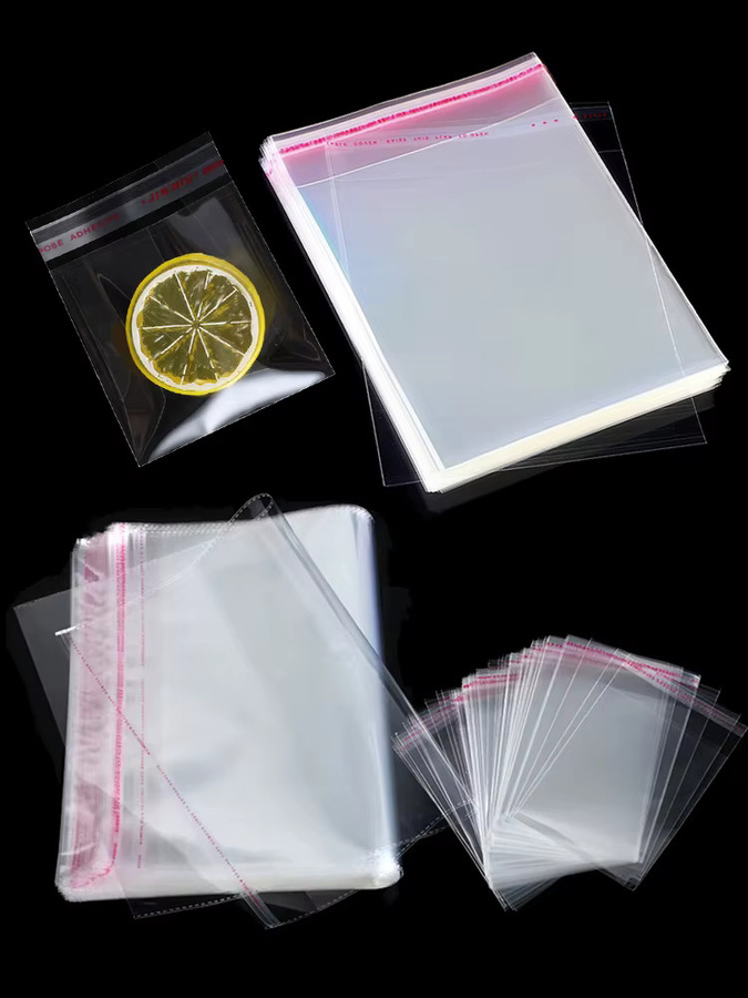 5er-Set transparente OPP-Plastiktüten, selbstklebend und wasserdicht für Lebensmittel, Süßigkeiten und Geschenke - Bild 5