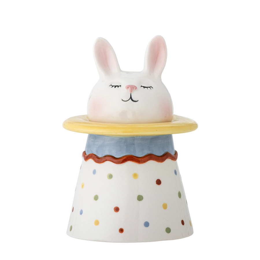 Bloomingville Mini Topf Villja mit Deckel aus Steingut, Kaninchenmotiv, Multicolor, Höhe: 19 cm - Bild 1