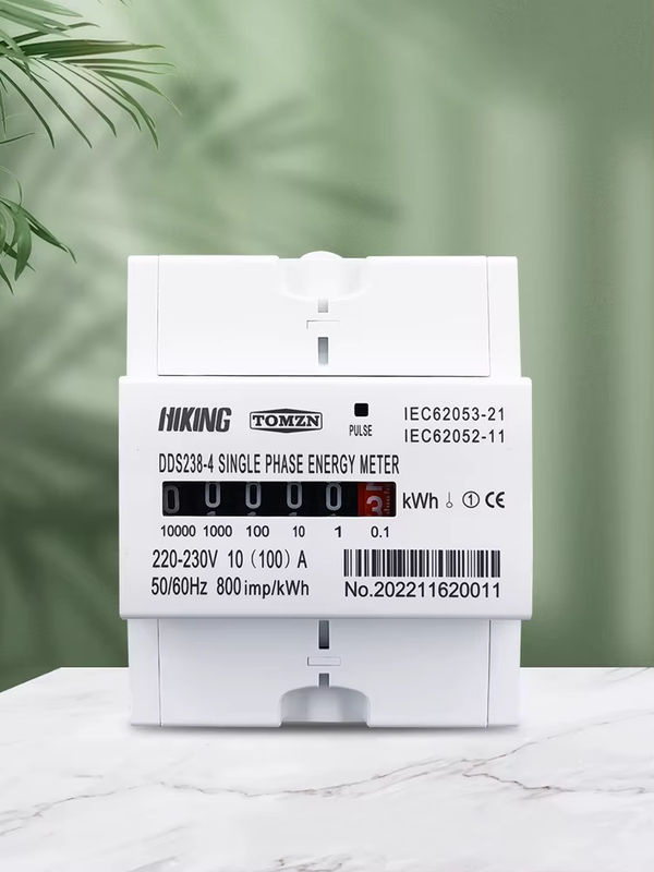TOMZN DIN-Schienen-Energiezähler Einphasig mit KWh-Überwachung 220-230VAC 60A 100A 50/60Hz 800/1600imp/kWh mit mechanischer Zähleranzeige - Bild 4