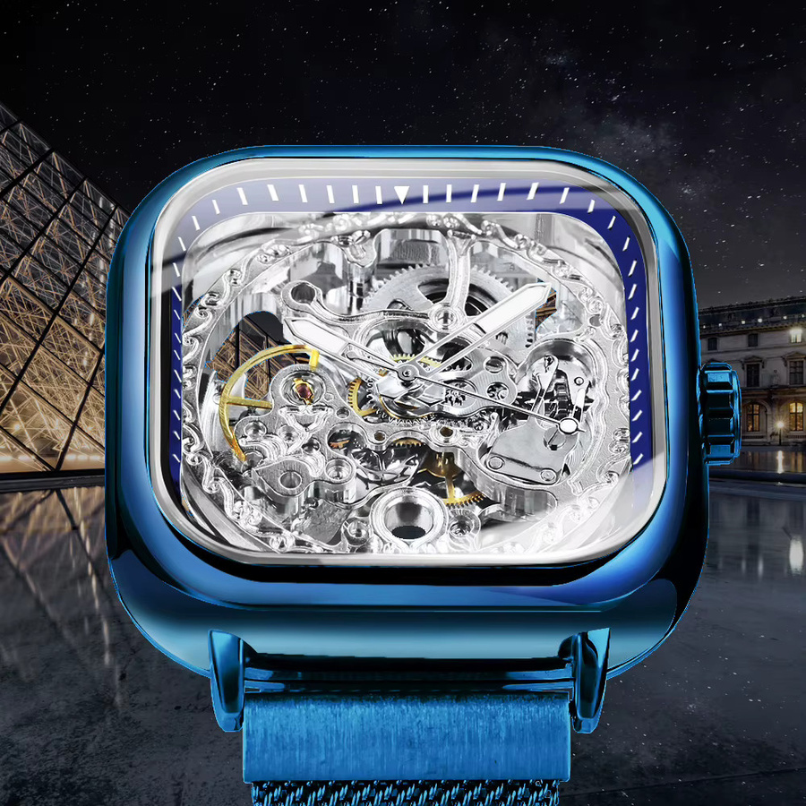 Forsining Armbanduhr, Automatik, Edelstahl, Eckig, Herren - Bild 2