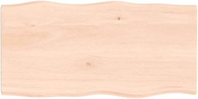 vidaXL Tischplatte aus Massivholz Eiche Unbehandelt mit Baumkante, Farbe: Natur, B/T/H: 80 x 40 x 2 cm - Bild 1
