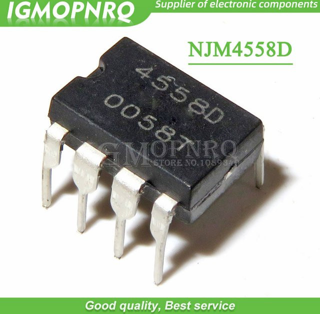 100 Stück JRC4558D NJM4558D 4558D DIP8 Operationsverstärker in Schwarz - Bild 1
